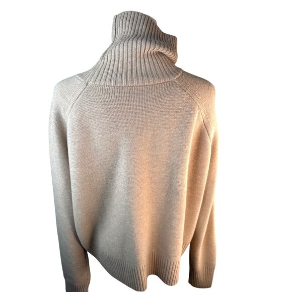 Tara Jarmon Medium Beige Merino Wool Blend Turtleneck Sweater - Picture 9 of 16